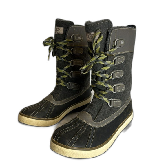 Ugg Baroness grey winter duck boot snow rainboots womens size 7 - Picture 2 of 10
